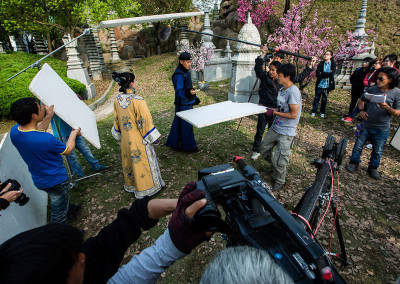 A scene of unrequited love unfolds on the film set of a period drama for daytime television. - Hengdian, Zhejiang