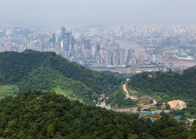 Chongqing , the fastest growing city in the world, spreads out below South Mountain. - Chongqing