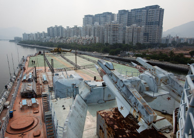 A megablock development overlooks the Minsk World military theme park. - Shenzhen, Guangdong